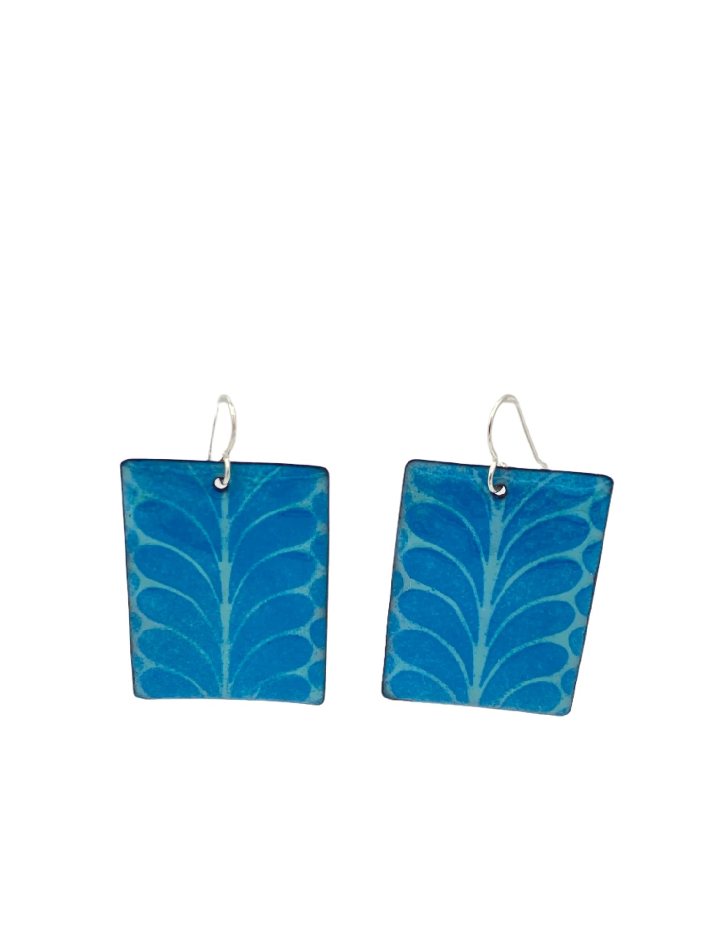 Turquoise Blue Feather Earrings