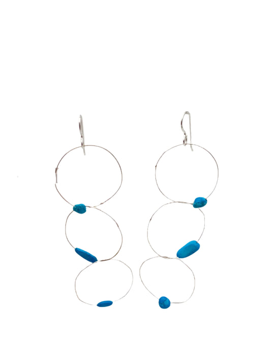 Fine Circle Turquoise Earrings