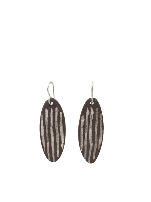 Black Clay Surfboard Earrings