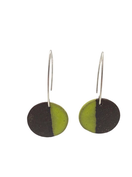 Spring Half Moon Ceramic Earrings