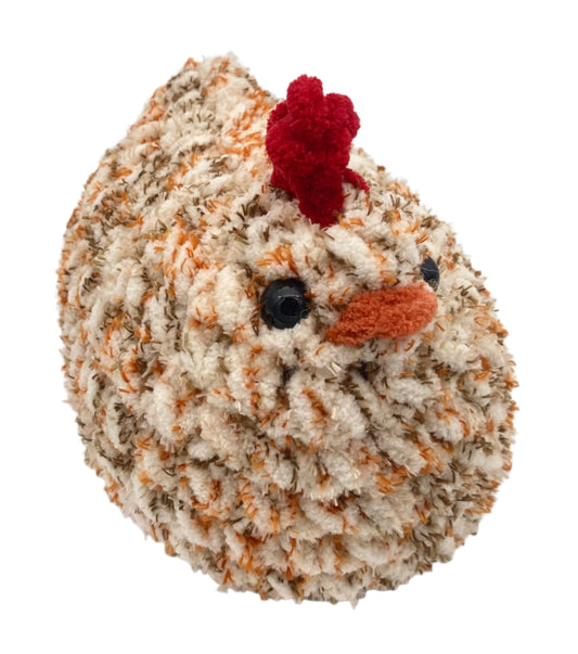 Orange and White Chicken Yarn Plush