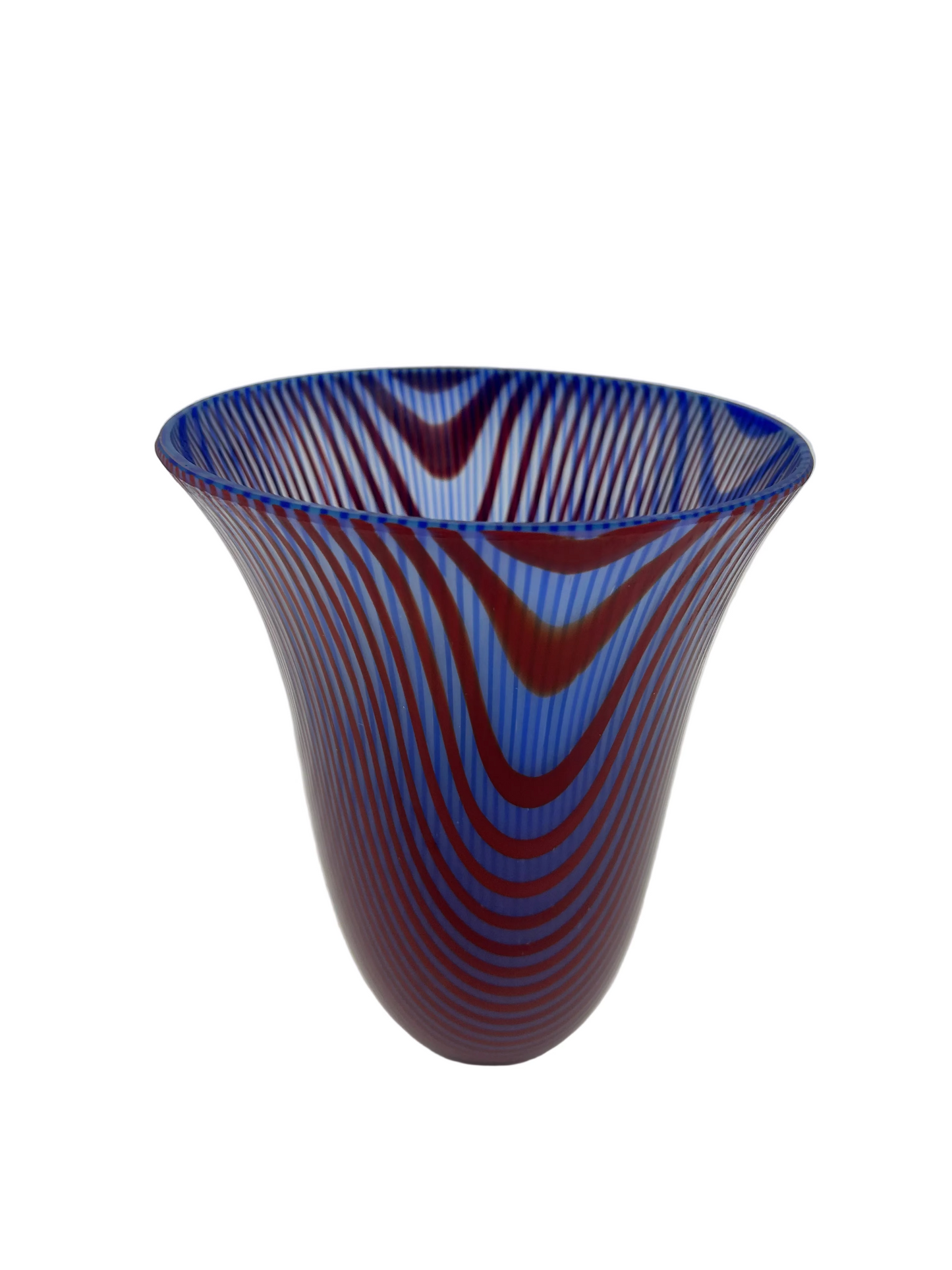 Red & Blue Stringer Drop Vase