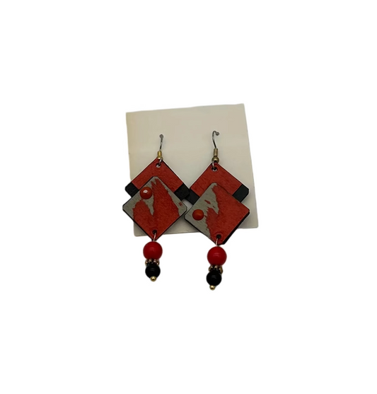 Red and Black Earrings