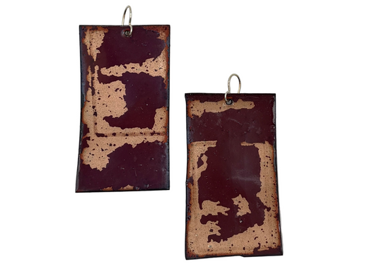 Rectangle Large Copper Earrings