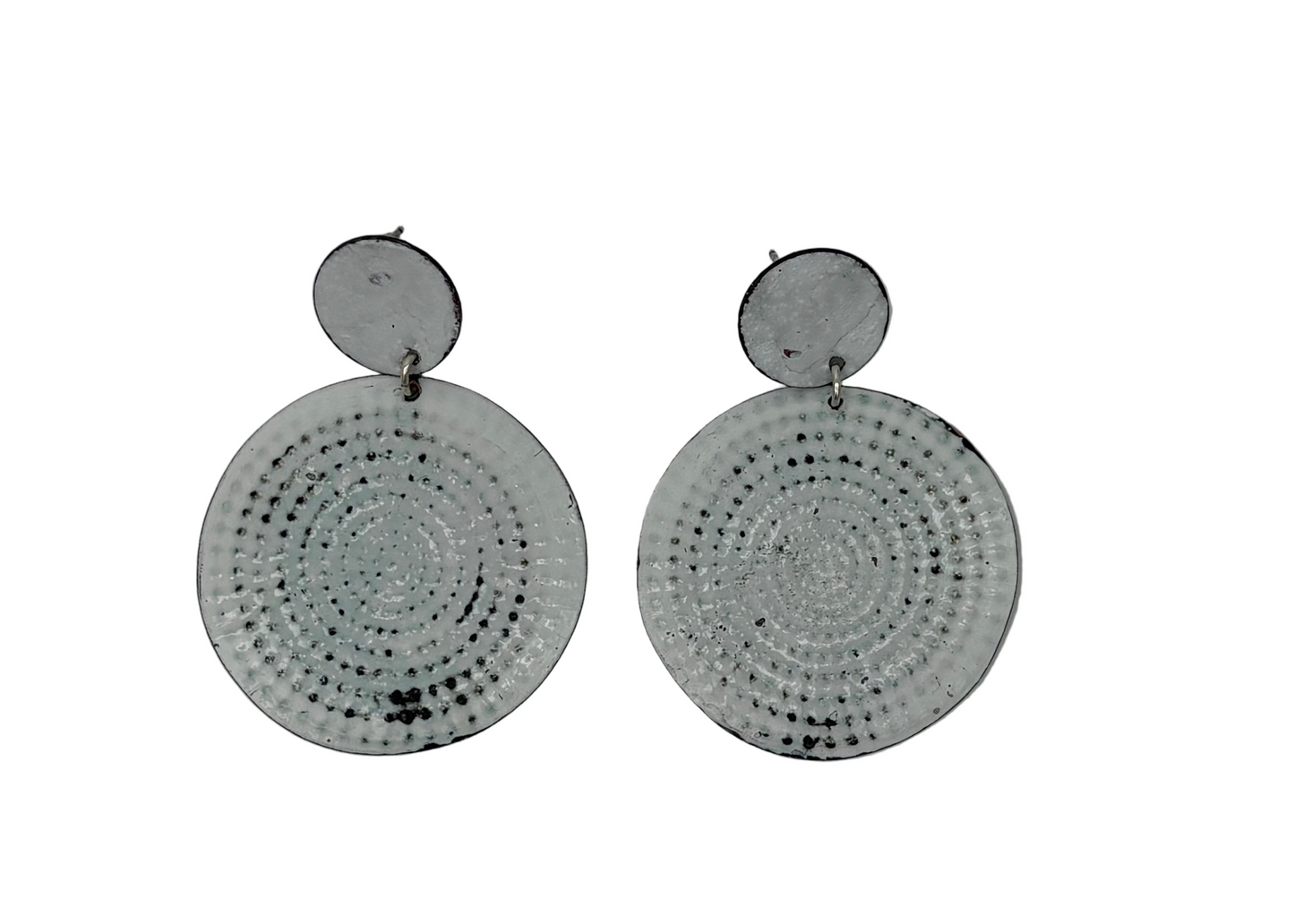White Circle Earrings