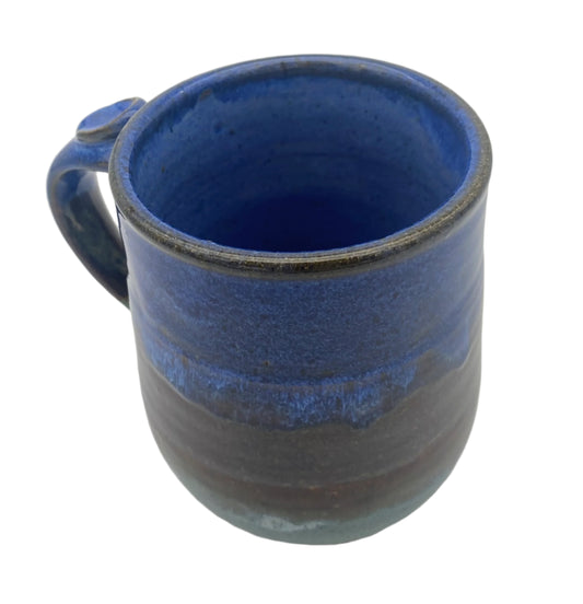 Multi-Blue Brown Mug with Thumb Rest