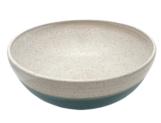 White Speckle with Turquoise Bowl