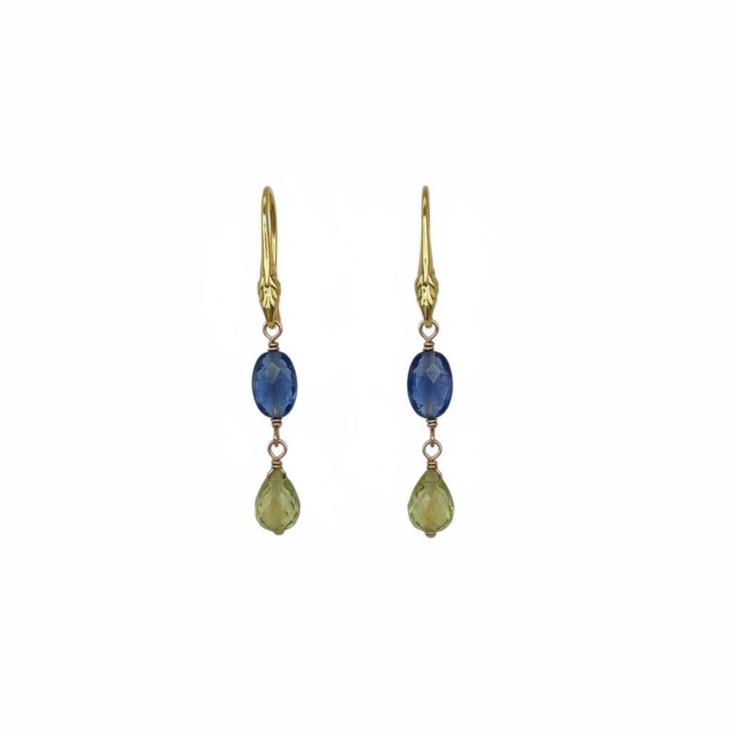 Peridot and London Blue Topaz Earrings