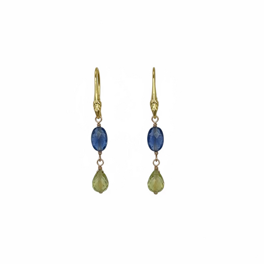 Peridot and London Blue Topaz Earrings