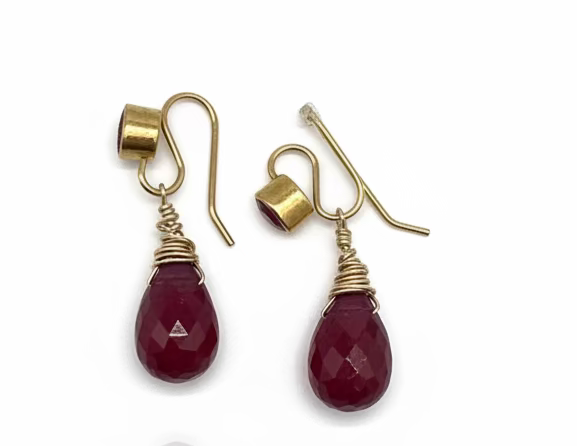 Rubellite Gold-Filled Earrings