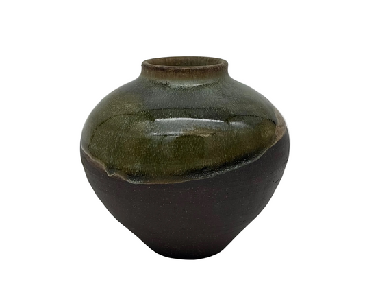Green Vase w/ Bare Clay