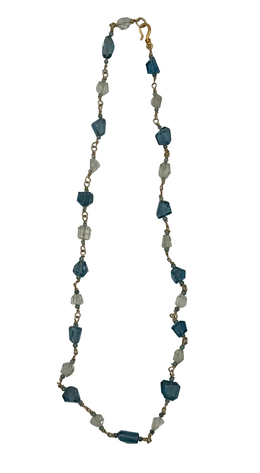 London Blue & Green Aquamarine Necklace