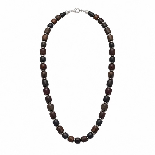 Amethyst and Pyrite Sterling Silver Necklace