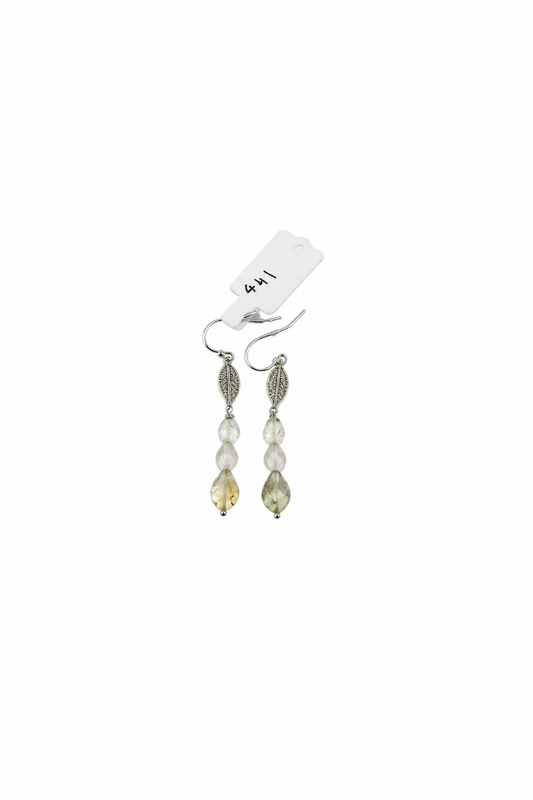 Gold-Filled Pink Quartz and Peridot Earrings