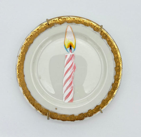 Pink Candle - Oil Painted