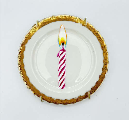 Magenta Candle - Oil Painted