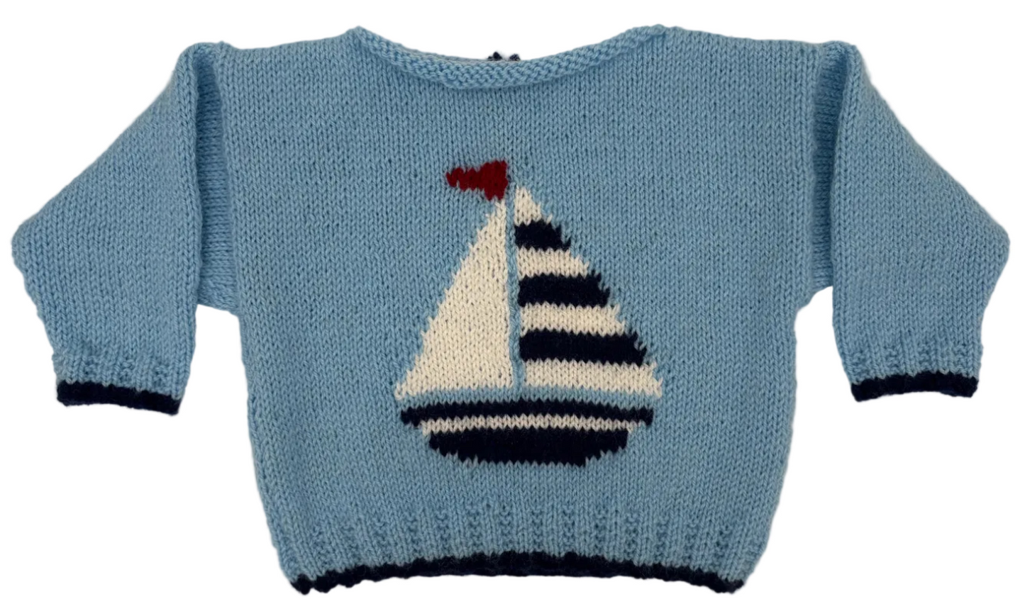 Hand Knitted Sailboat Sweater