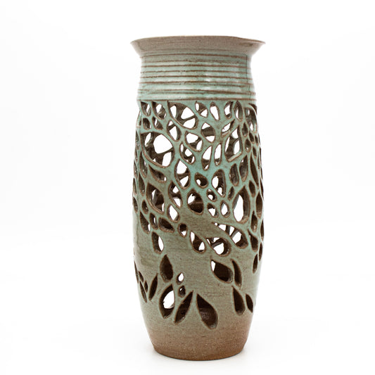 Cut Out Green Vase