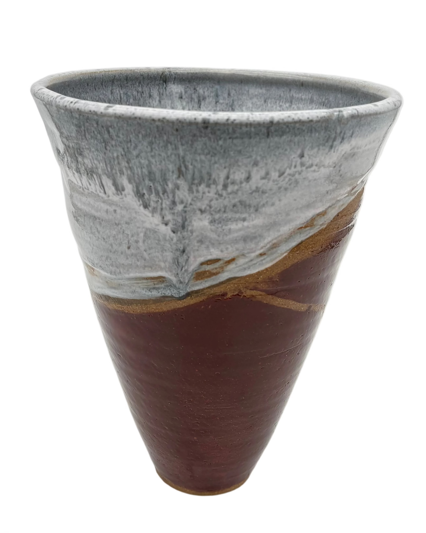 Firebrick Red & Gray Tapered Vase