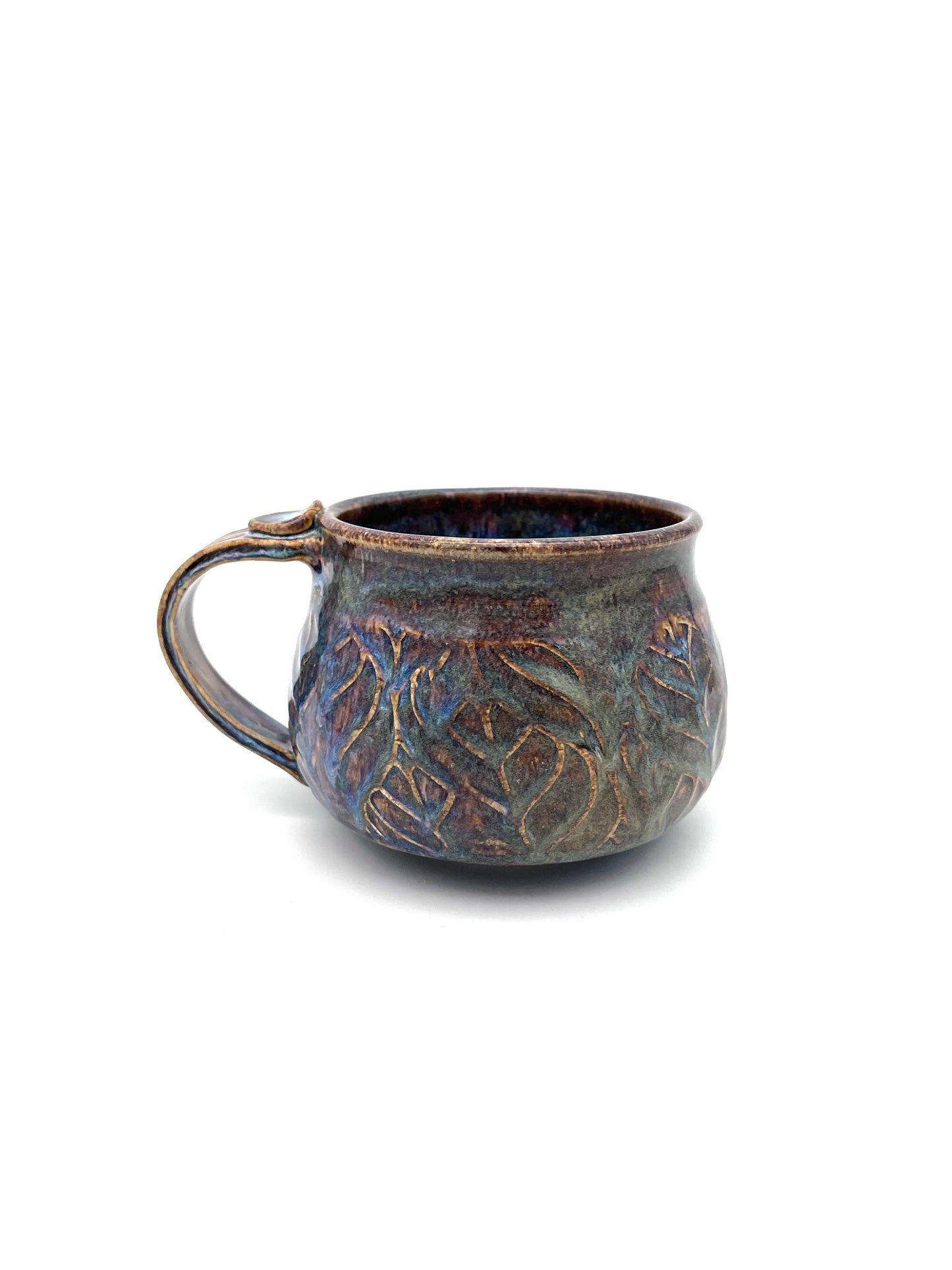 Purple Mug with Thumb Rest