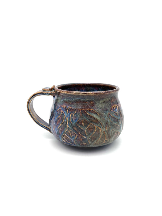 Purple Mug with Thumb Rest