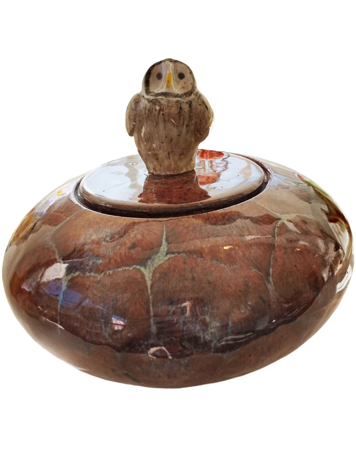 Small Owl Covered Vessel