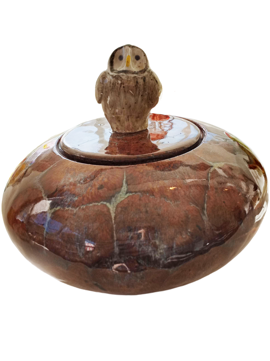 Small Owl Covered Vessel