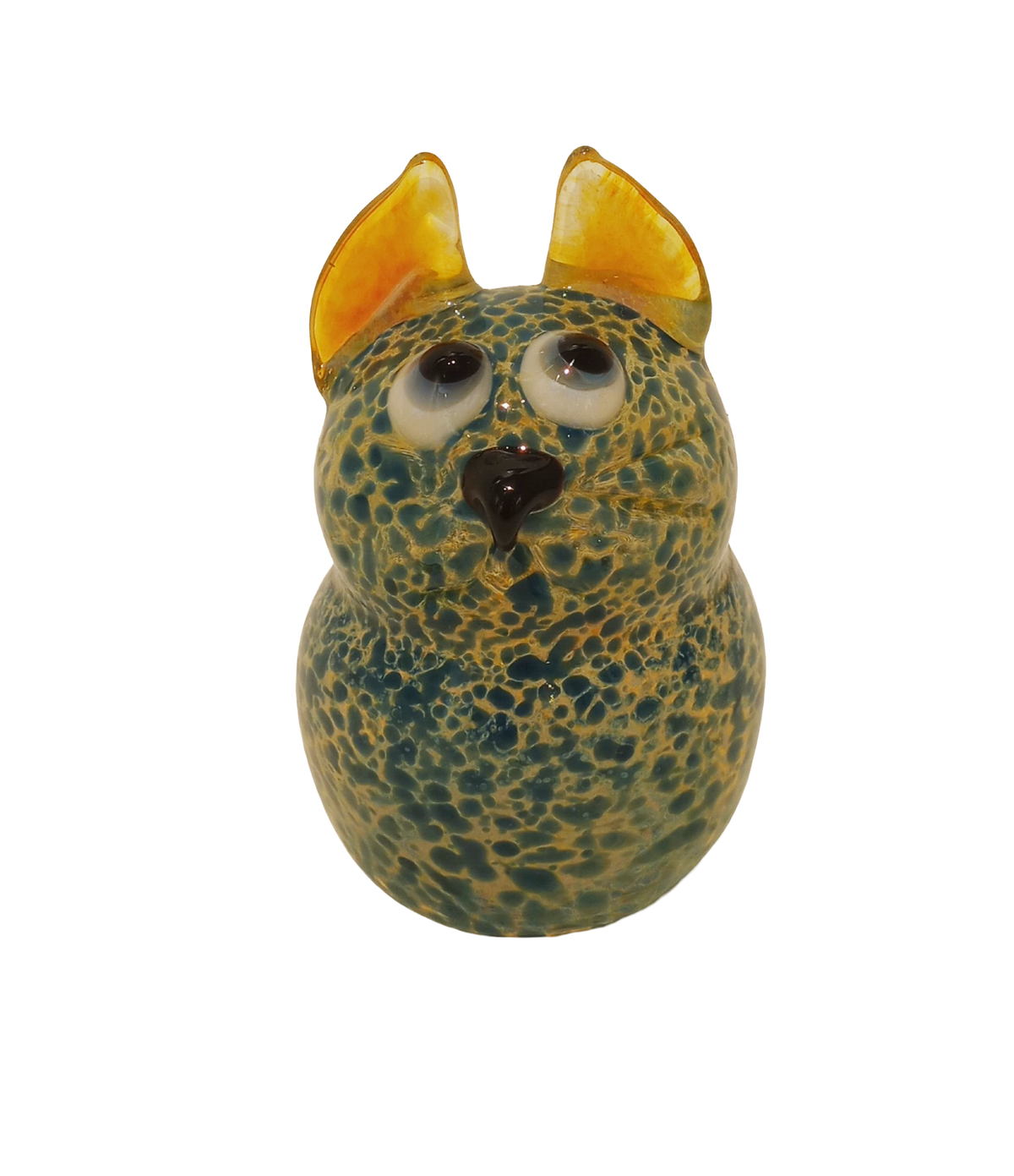 Blue Spotted Cat Sculpture