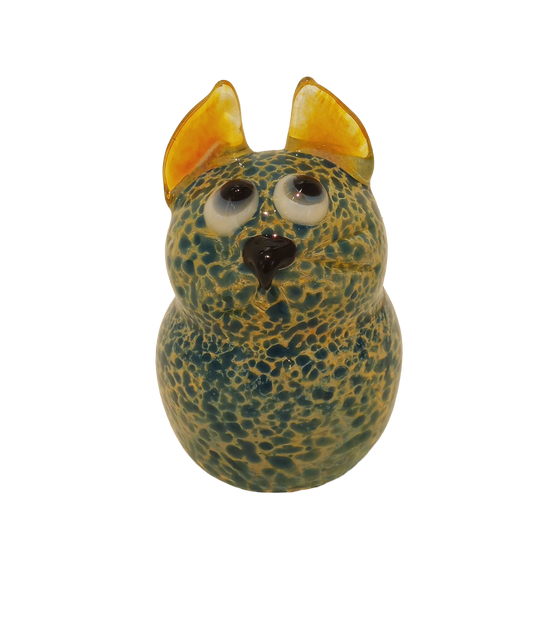 Blue Spotted Cat Sculpture