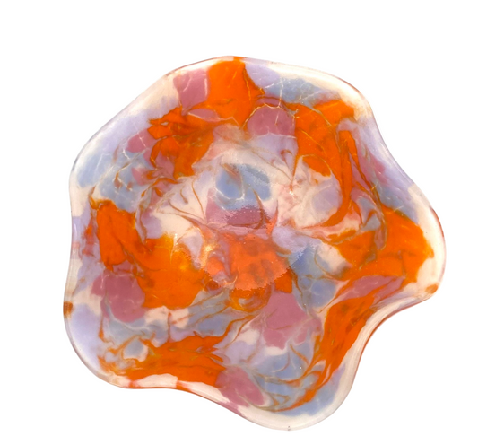Orange Watercolor Wavy Bowl