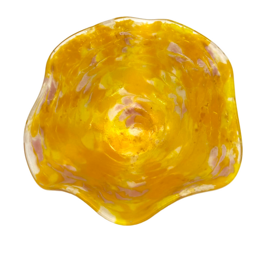 Yellow Watercolor Wavy Bowl