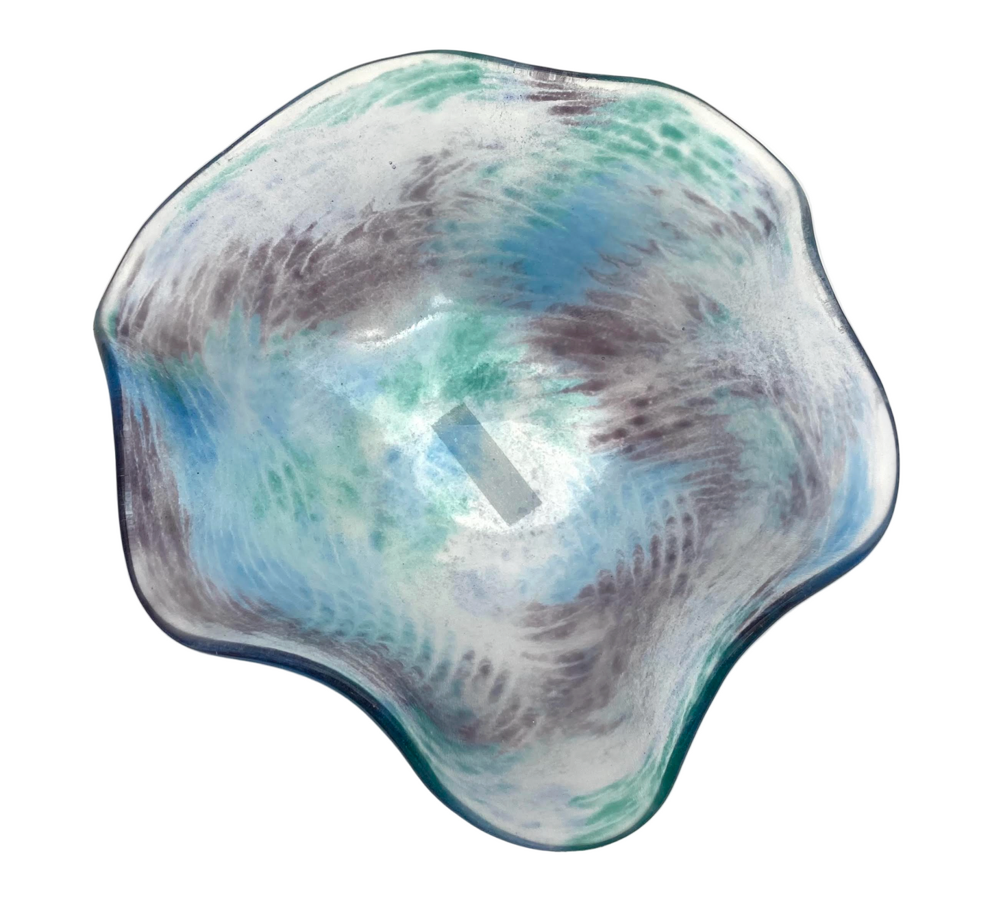 Blue Watercolor Wavy Bowl