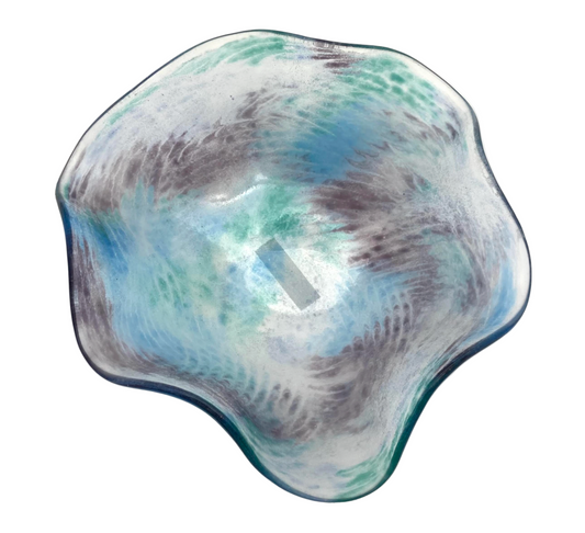Blue Watercolor Wavy Bowl