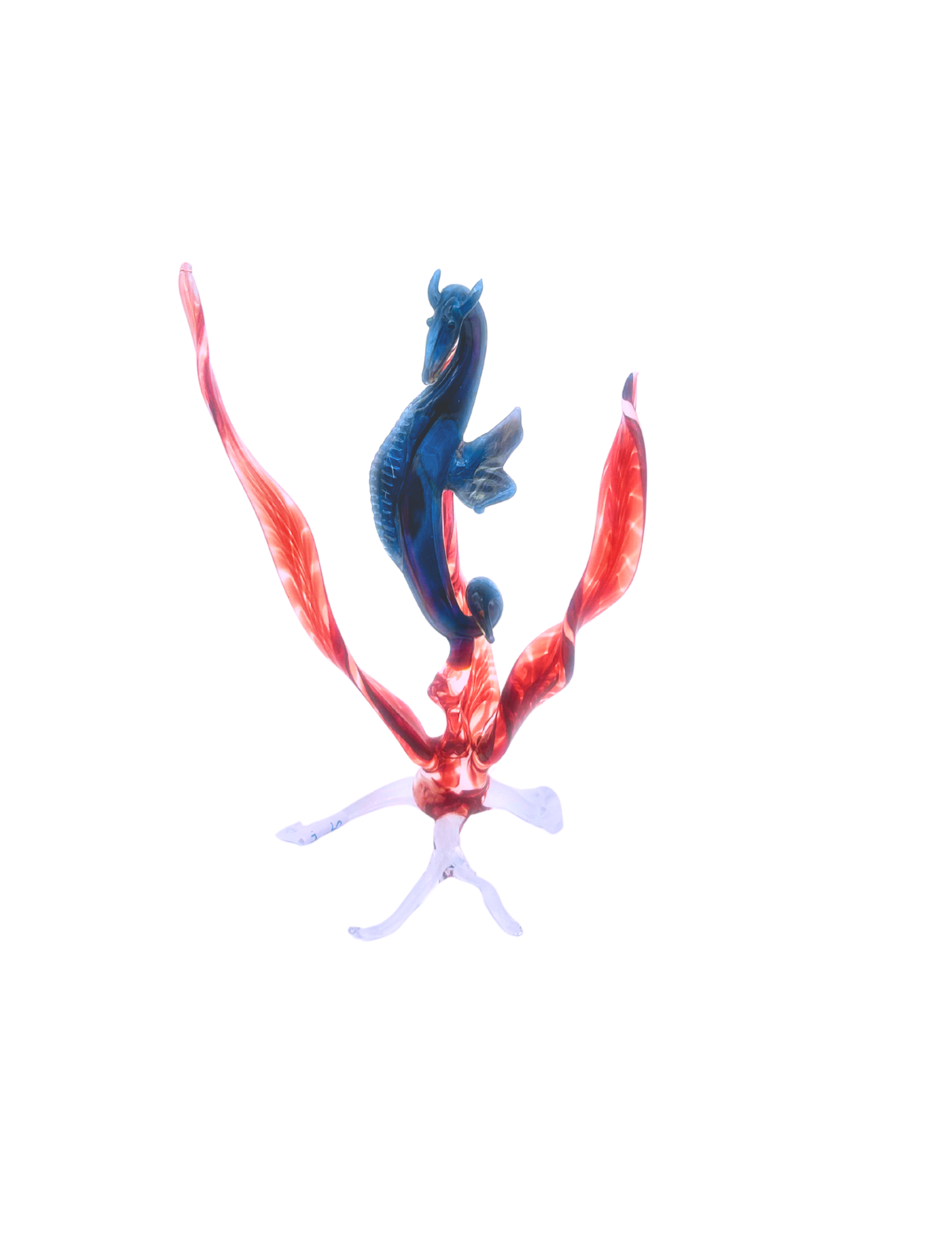 Seahorse with Red Plant