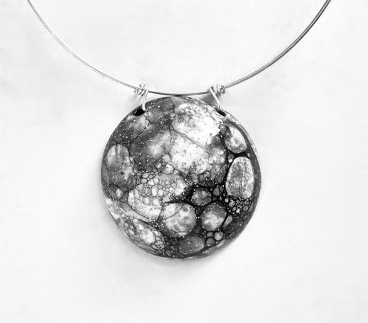Sterling Silver Choker With Sculpture Pendant