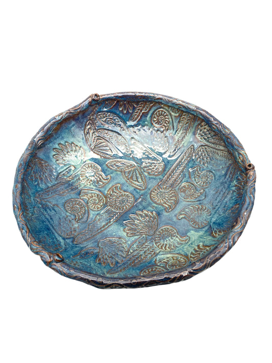 Fossil Pattern Blue Bowl