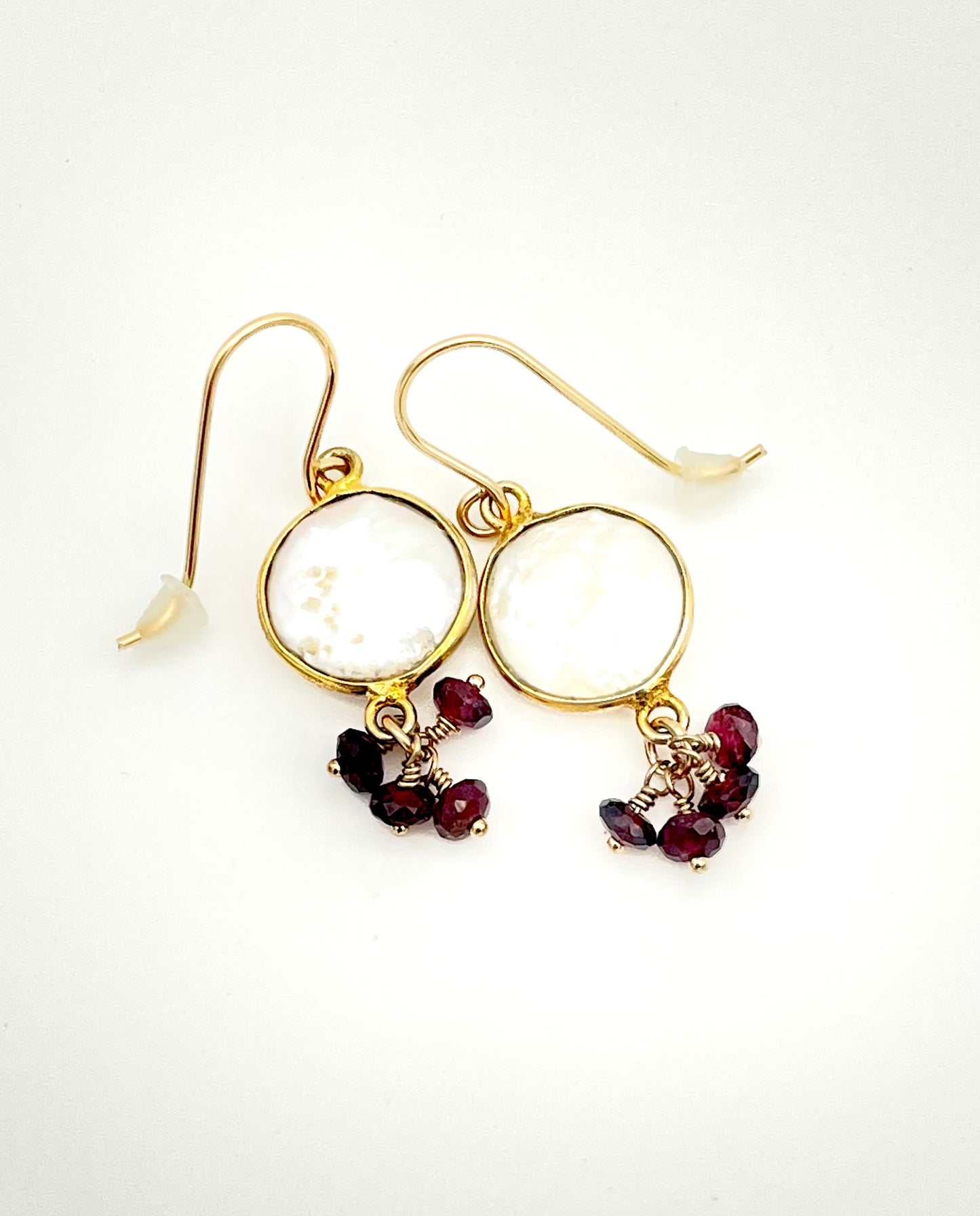 Pearl Garnet Earrings