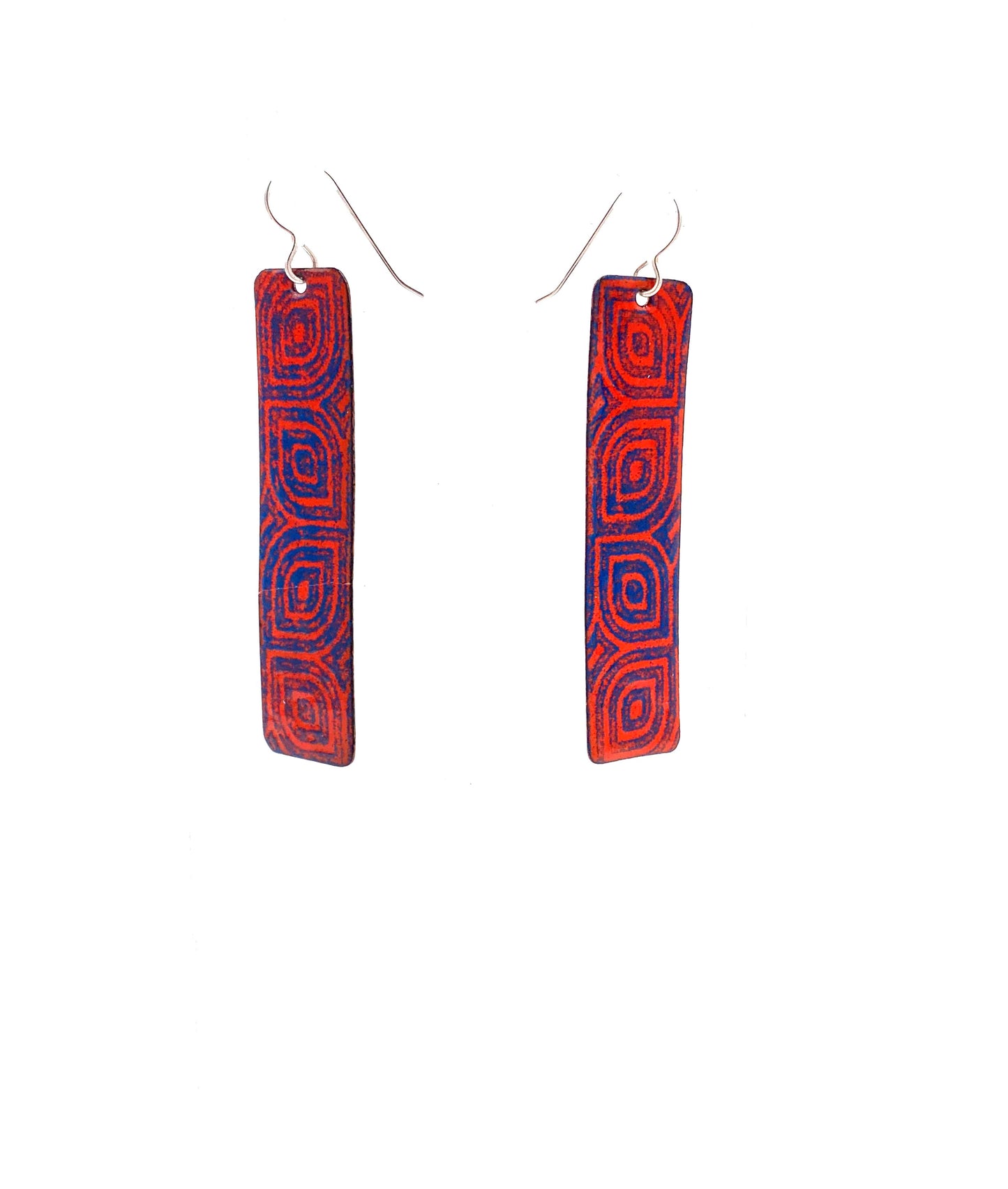 Red and Blue Tribal Earrings