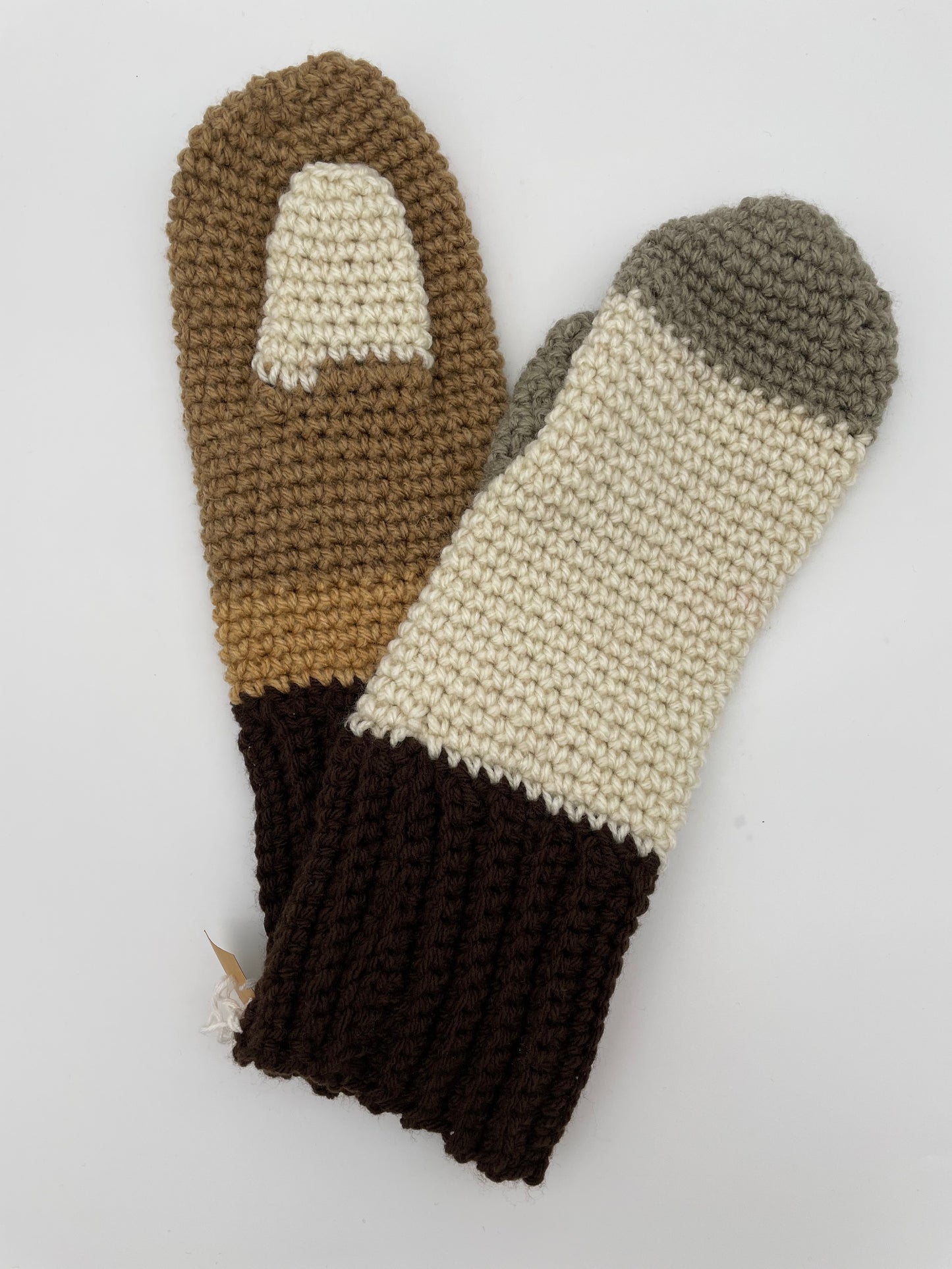 Hand Knit Acrylic Mittens
