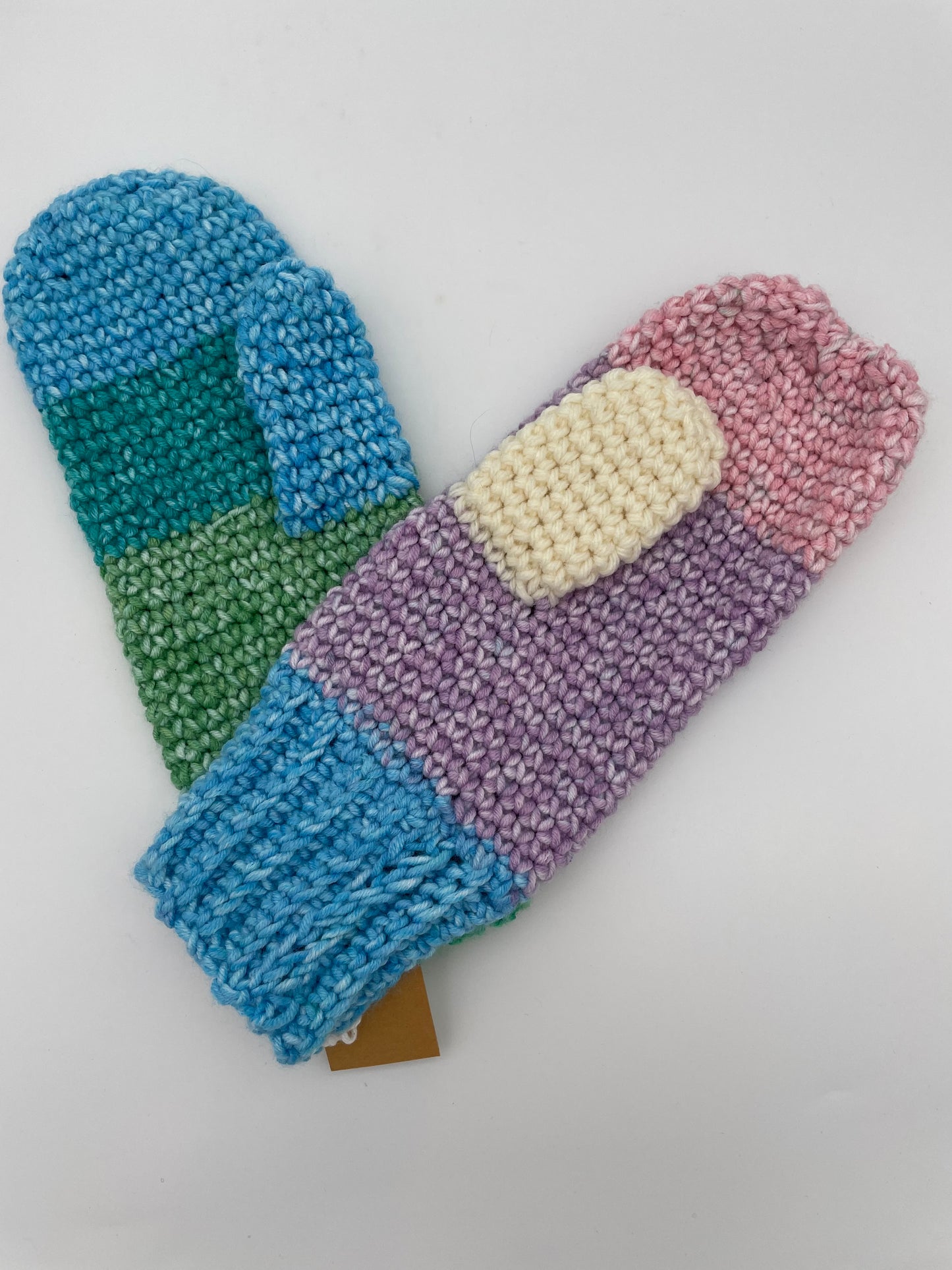 Hand Knit Acrylic Mittens