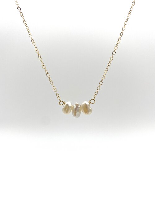 Sterling Silver Necklace with Quartz and Freshwater Pearl
